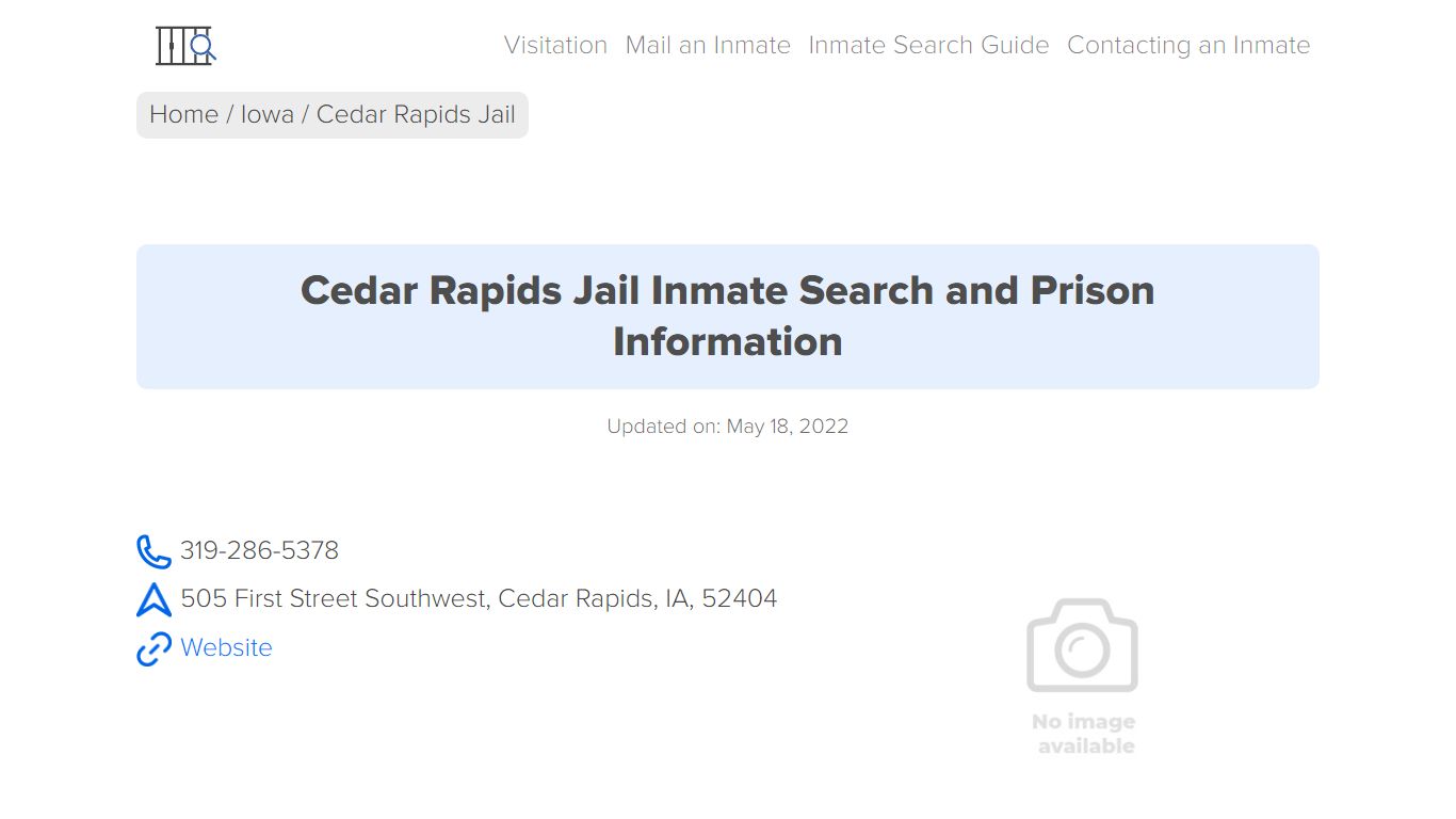 Cedar Rapids Jail Inmate Search, Visitation, Phone no ...
