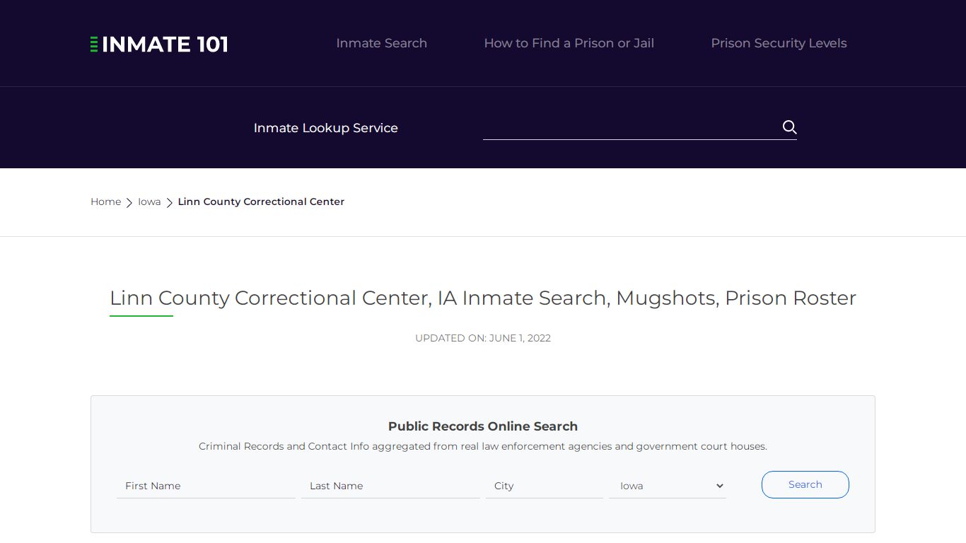 Linn County Correctional Center, IA Inmate Search ...
